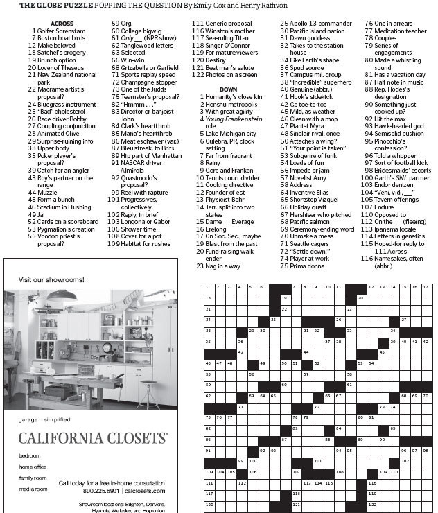 Boston Globe Crossword Printable James Crossword Puzzles