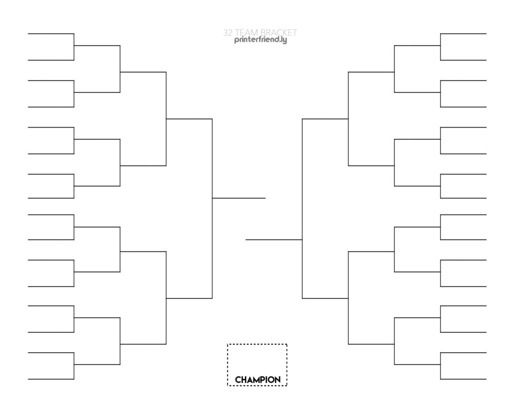 Bracket Printable Blank