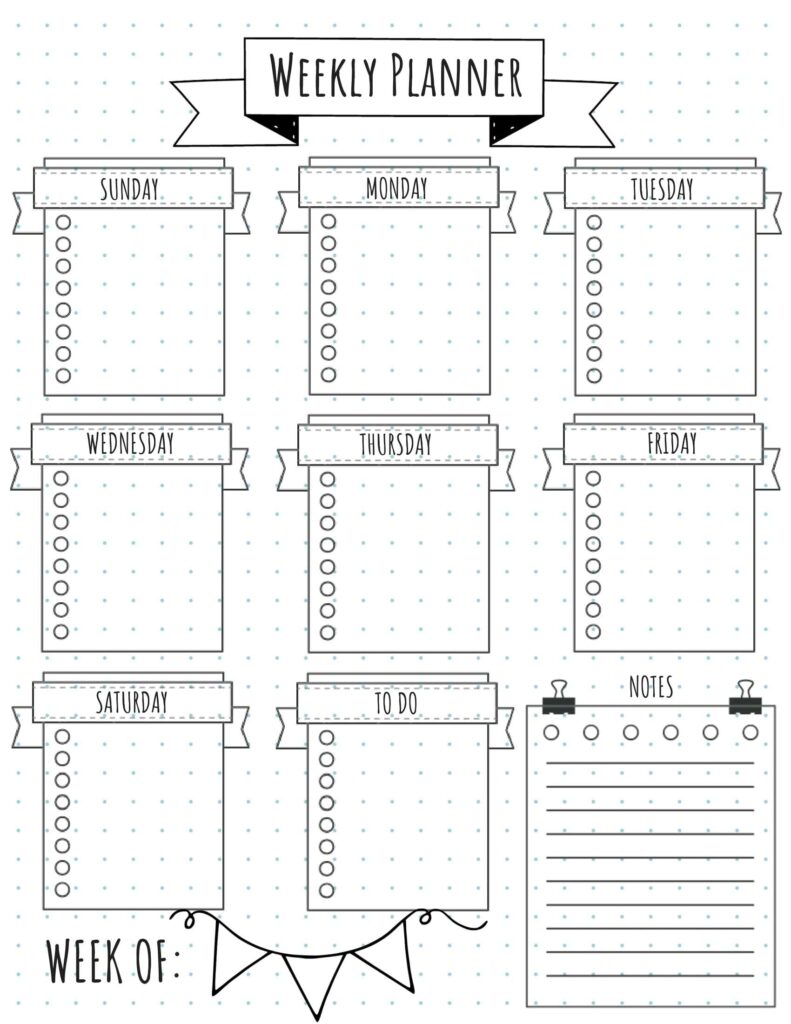 Bullet Journal Template Printable