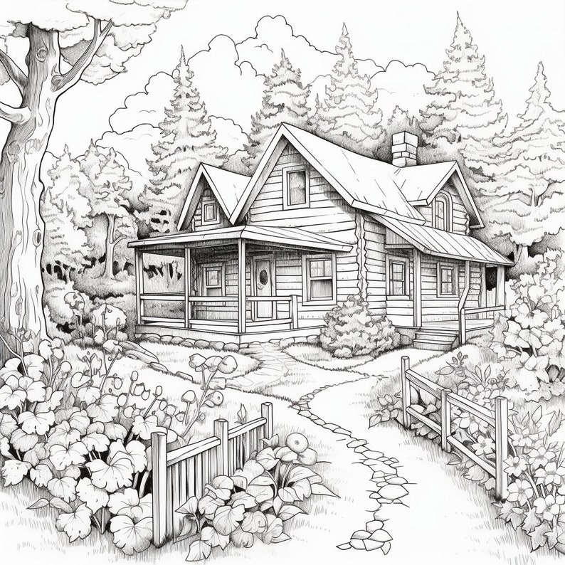 Cabin In The Woods Coloring Pages Printable Downloadable Coloring 