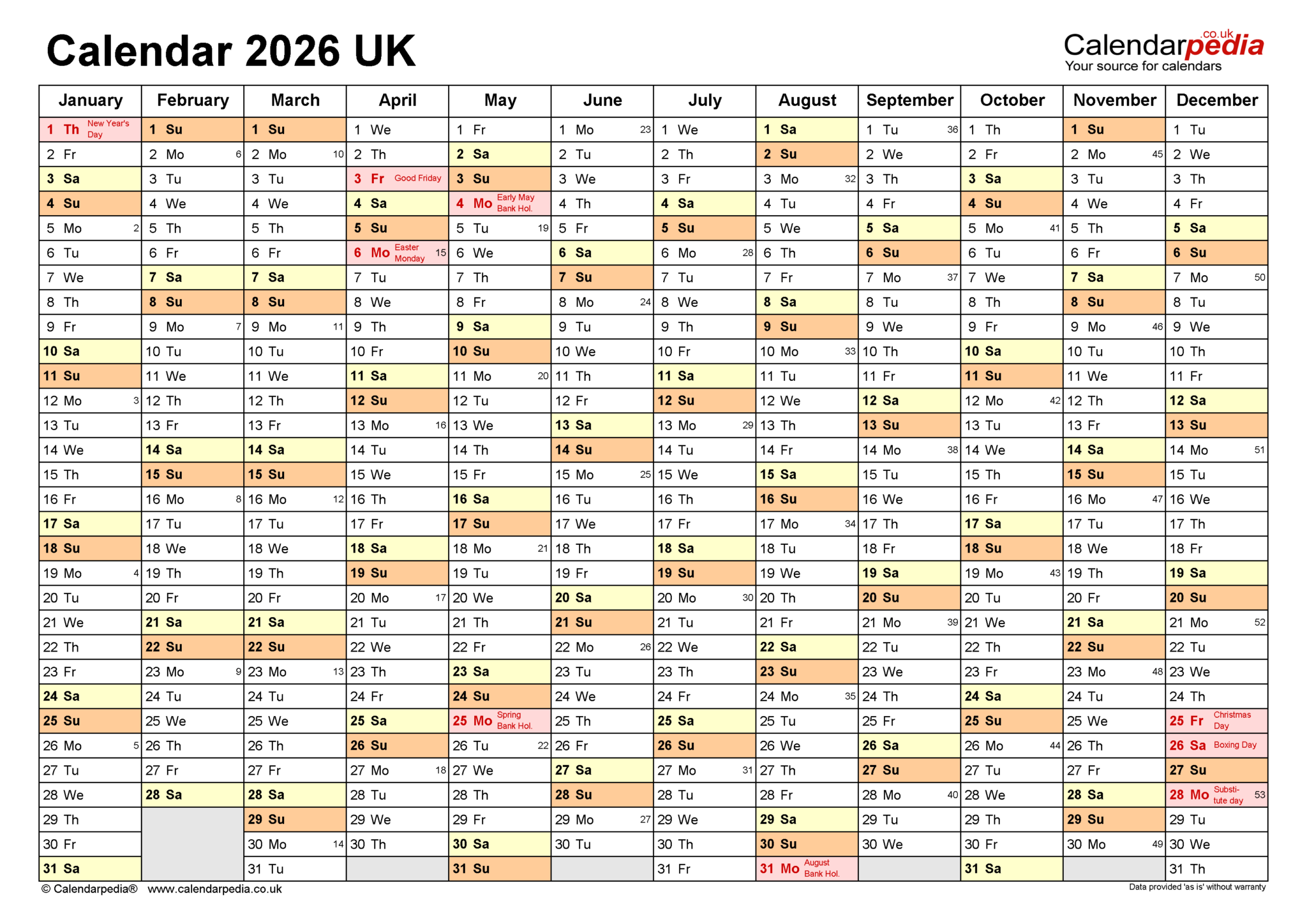 Printable Calendar 2026 Uk Word Printable We Love Printables