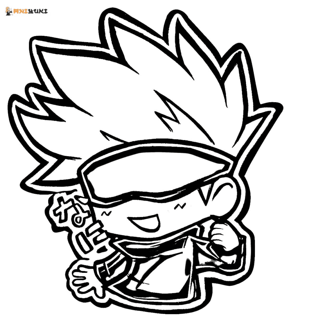 Chibi Gojo Satoru Coloring Page Free Printable Coloring Pages