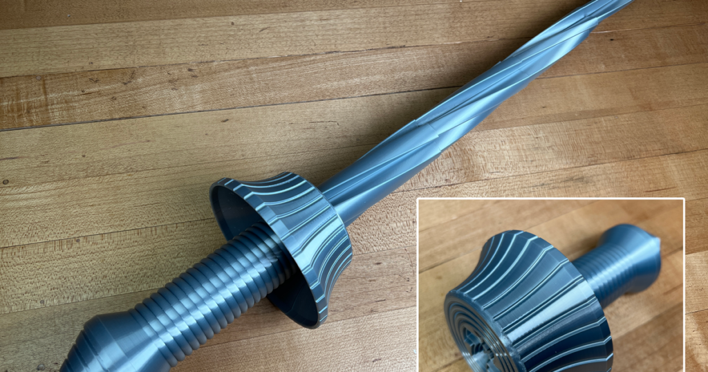 Collapsing Drill Sword Print in Place Par 3D Printing World 