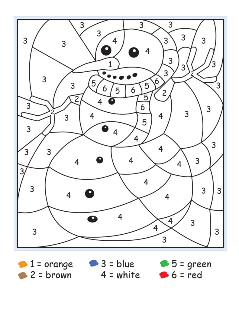 Color By Number Printables For Kindergarten