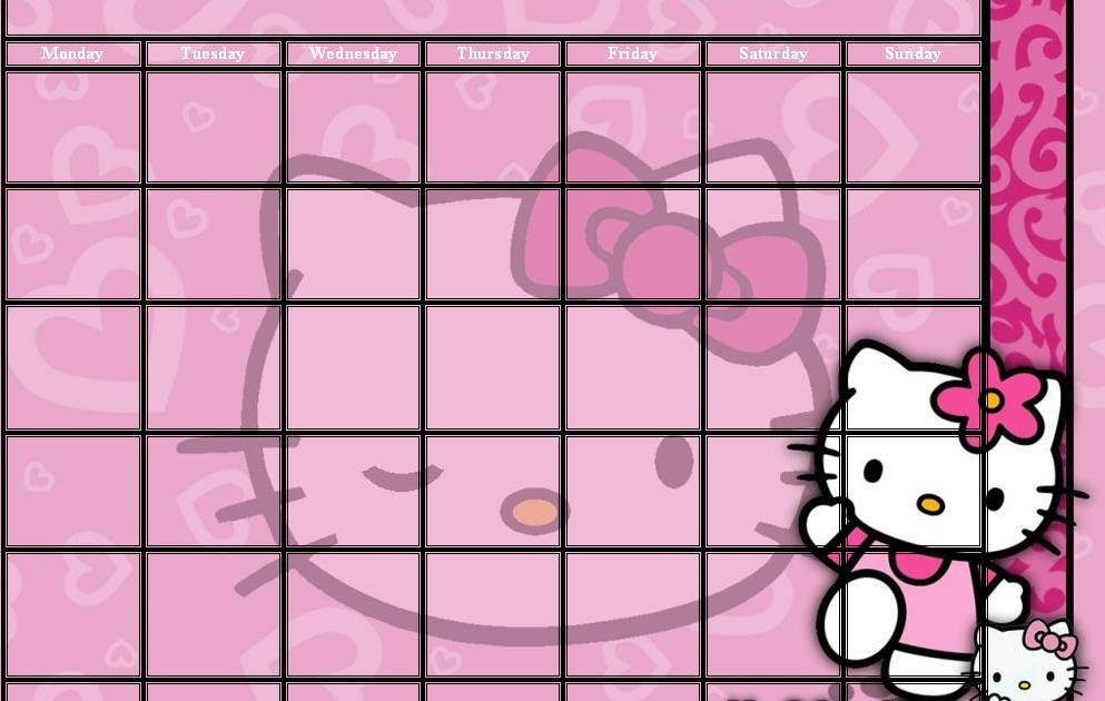 Creative Mind Hello Kitty Calendar Template