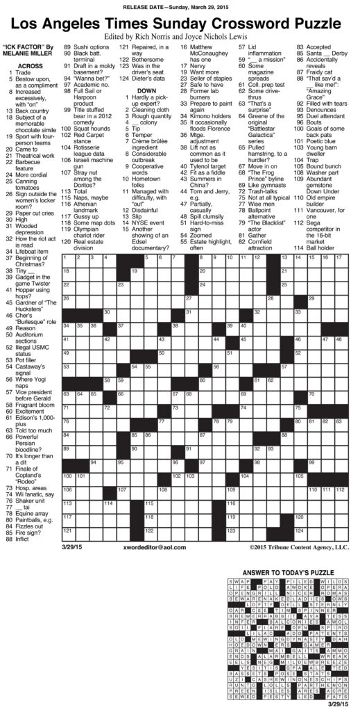 Crossword Answers And Solutions