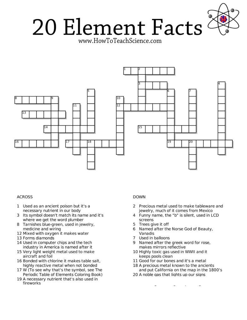 Crossword Puzzle For 3rd Grade