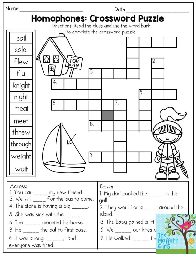 Crossword Puzzle Printable Worksheets