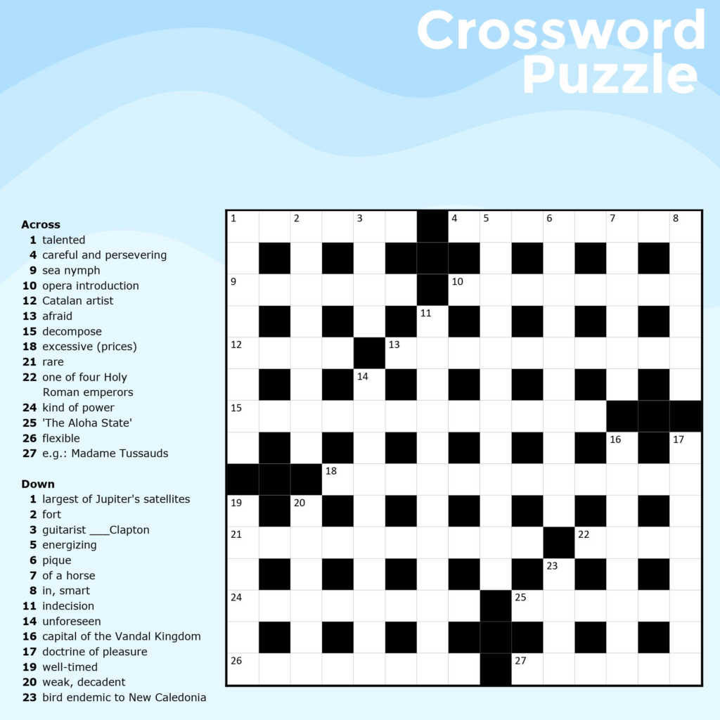 Crosswords For Adults 13 Free PDF Printables Printablee