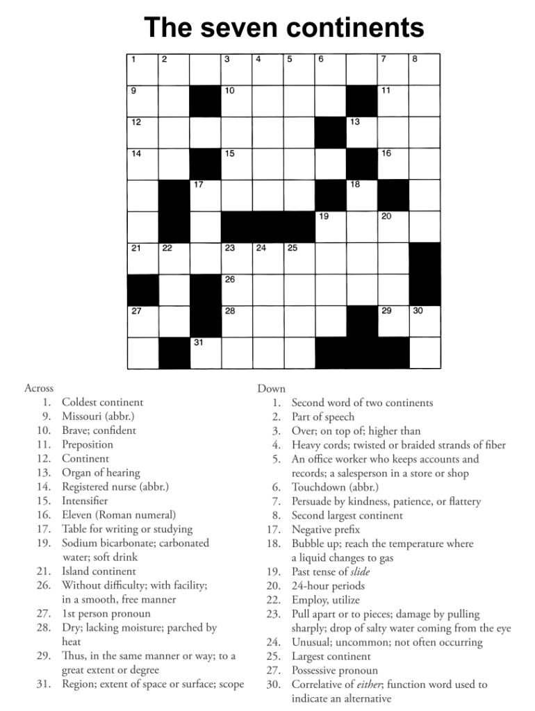 Crosswords For Adults 13 Free PDF Printables Printablee