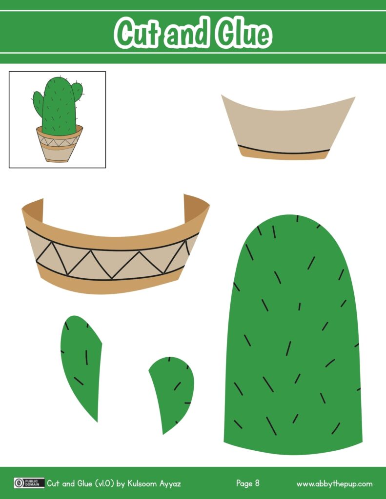 Cut And Glue Cactus Preschool Printable Free Printable Papercraft 