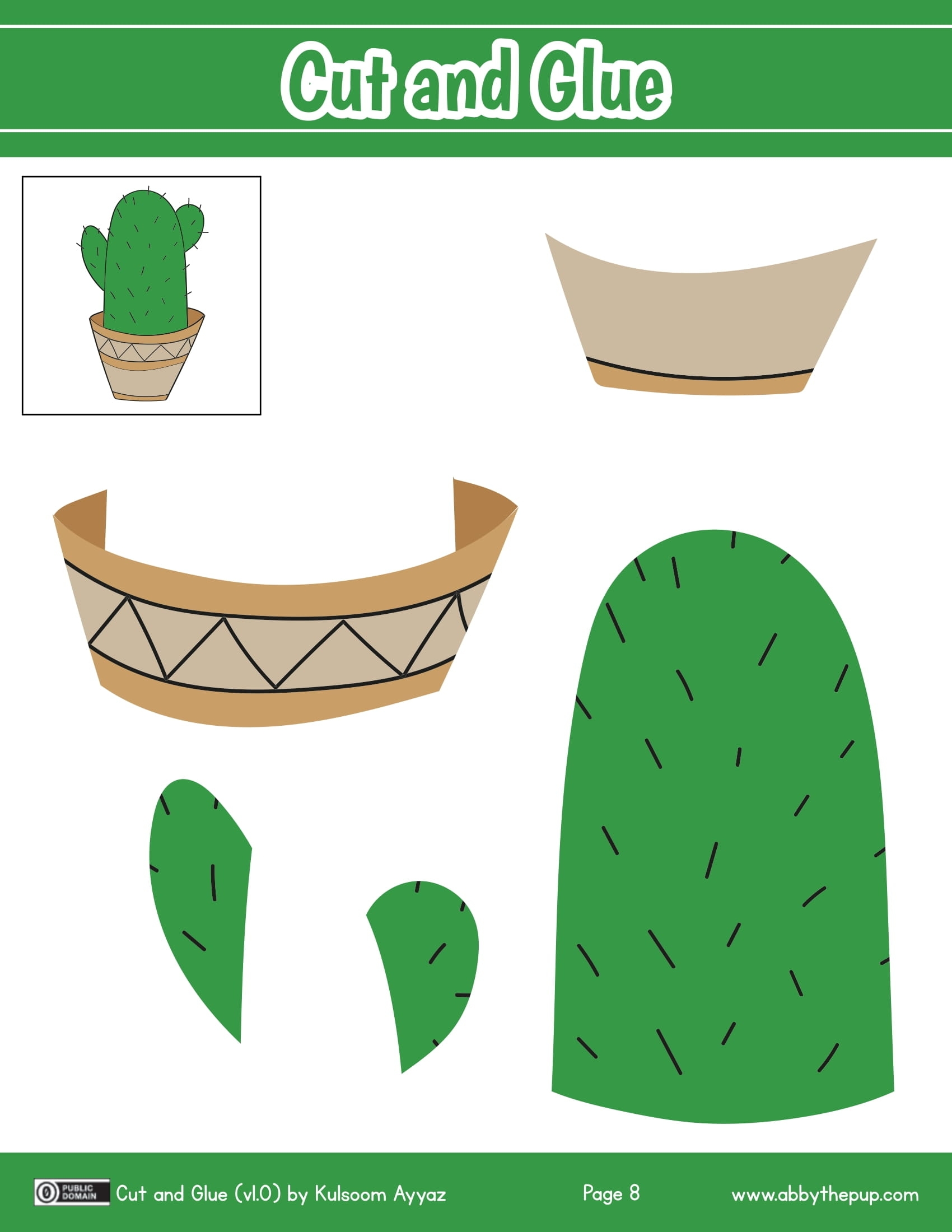 Cut And Glue Cactus Preschool Printable Free Printable Papercraft