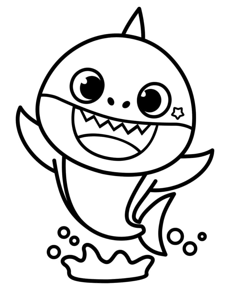 Cute Baby Shark Printable Coloring Page Download Print Or Color 