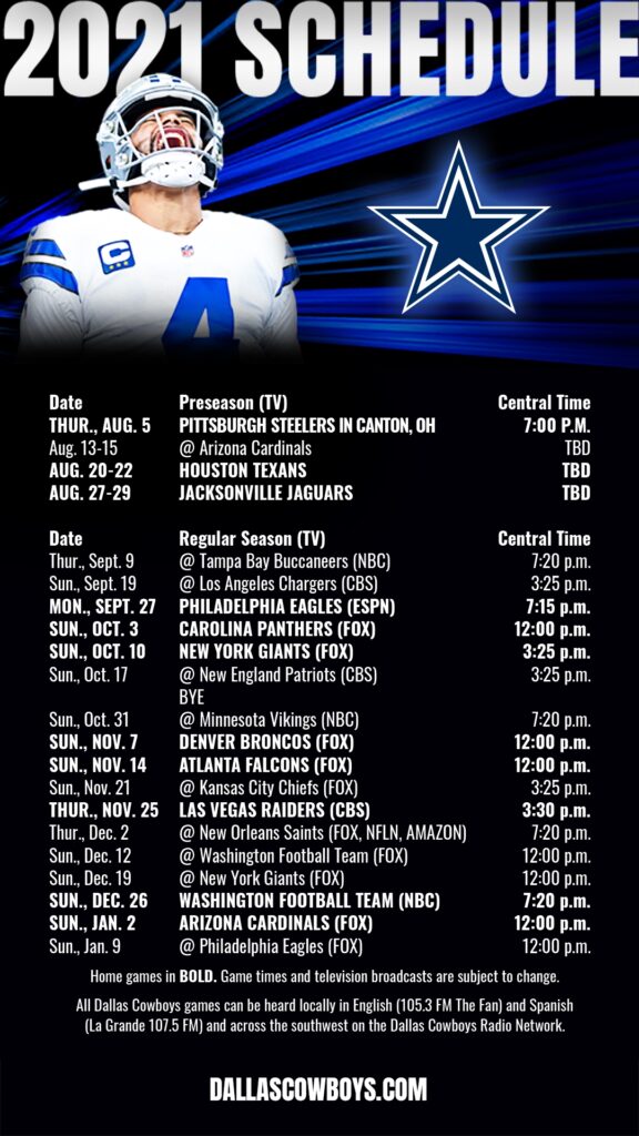 Dallas Cowboys Printable Schedule Prntbl concejomunicipaldechinu gov co