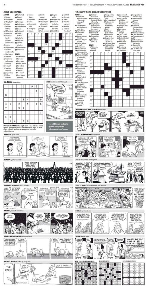 Denver Post Crossword Puzzles