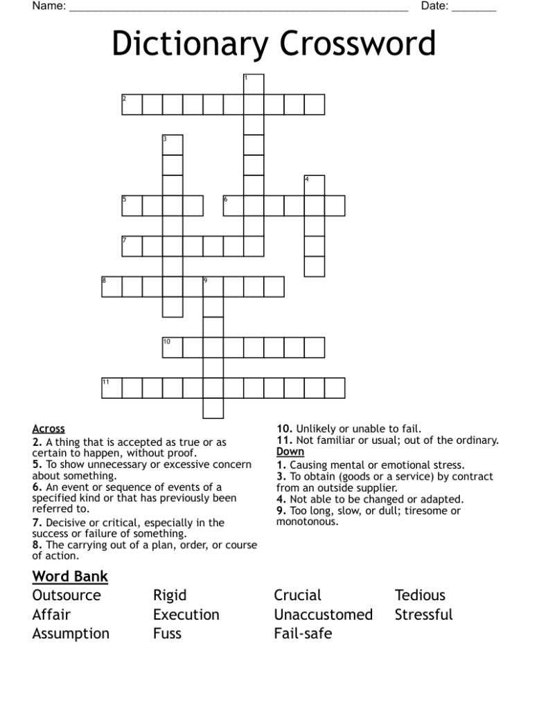 Dictionary Crossword WordMint