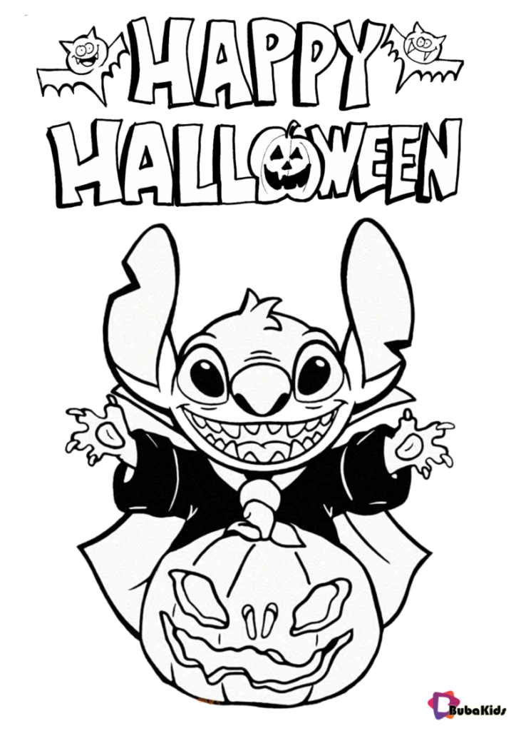 Disney Stitch Happy Halloween Coloring Pages Stitch Coloring Pages 