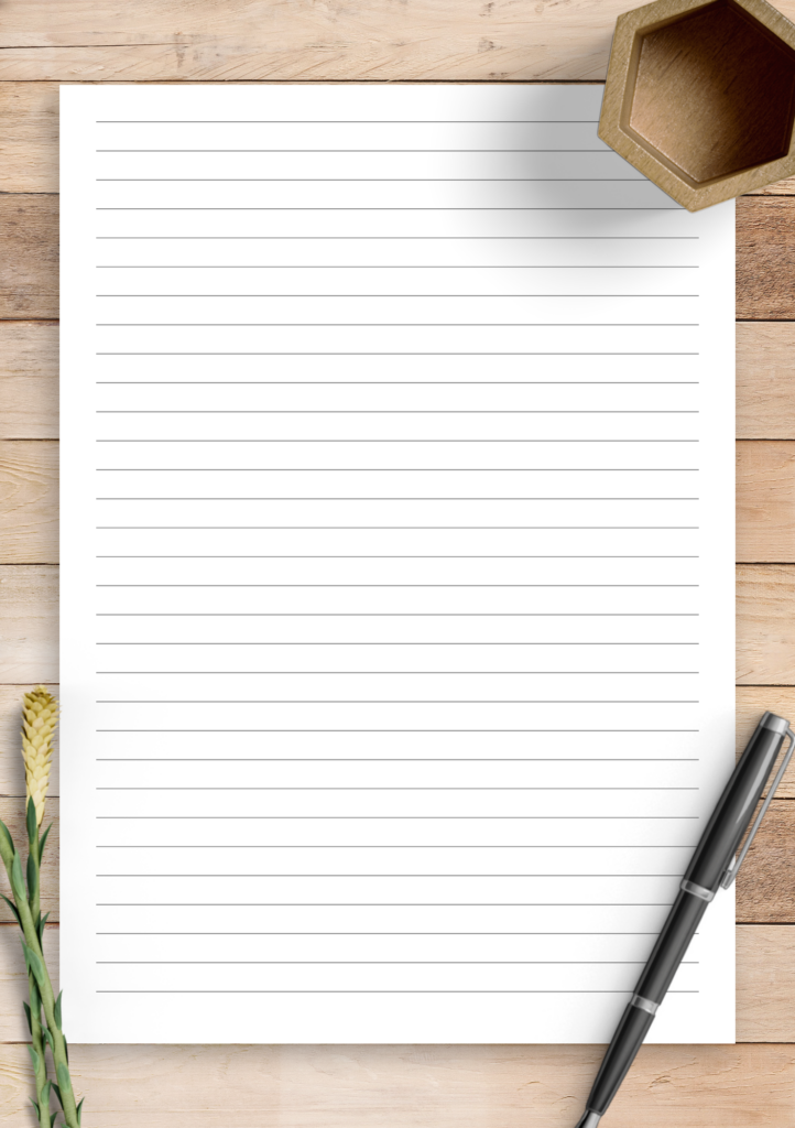 Download Printable Lined Paper Template Narrow Ruled 1 4 Inch PDF