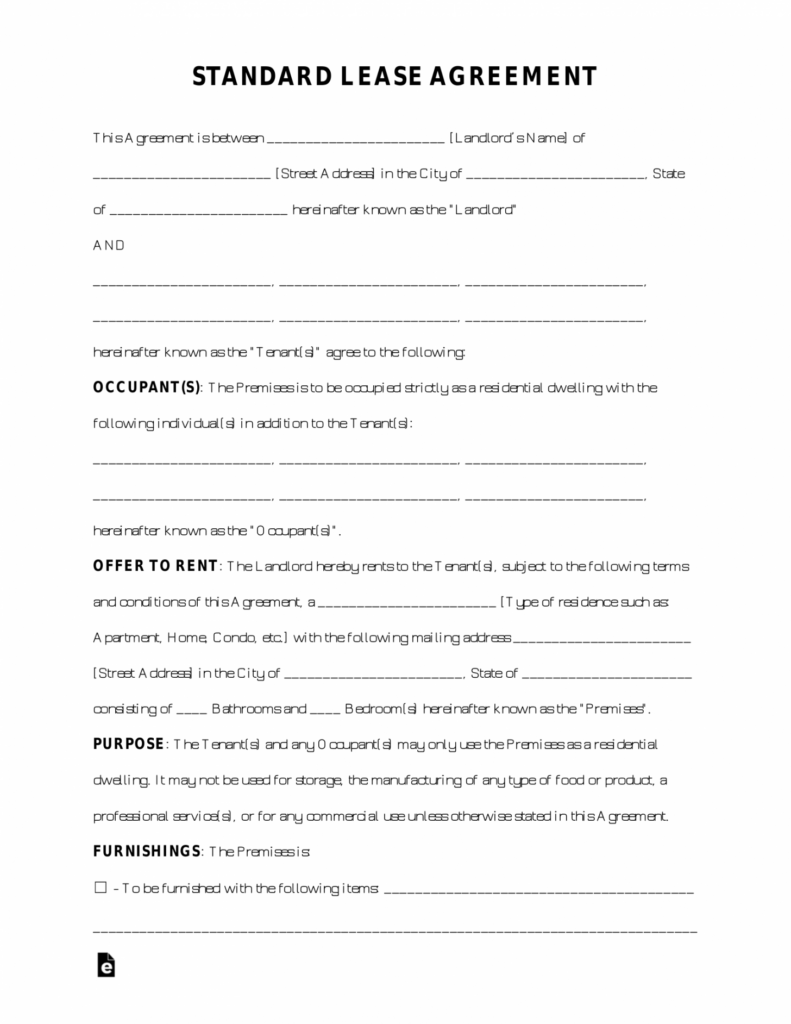 Downloadable Free Printable Lease Agreement