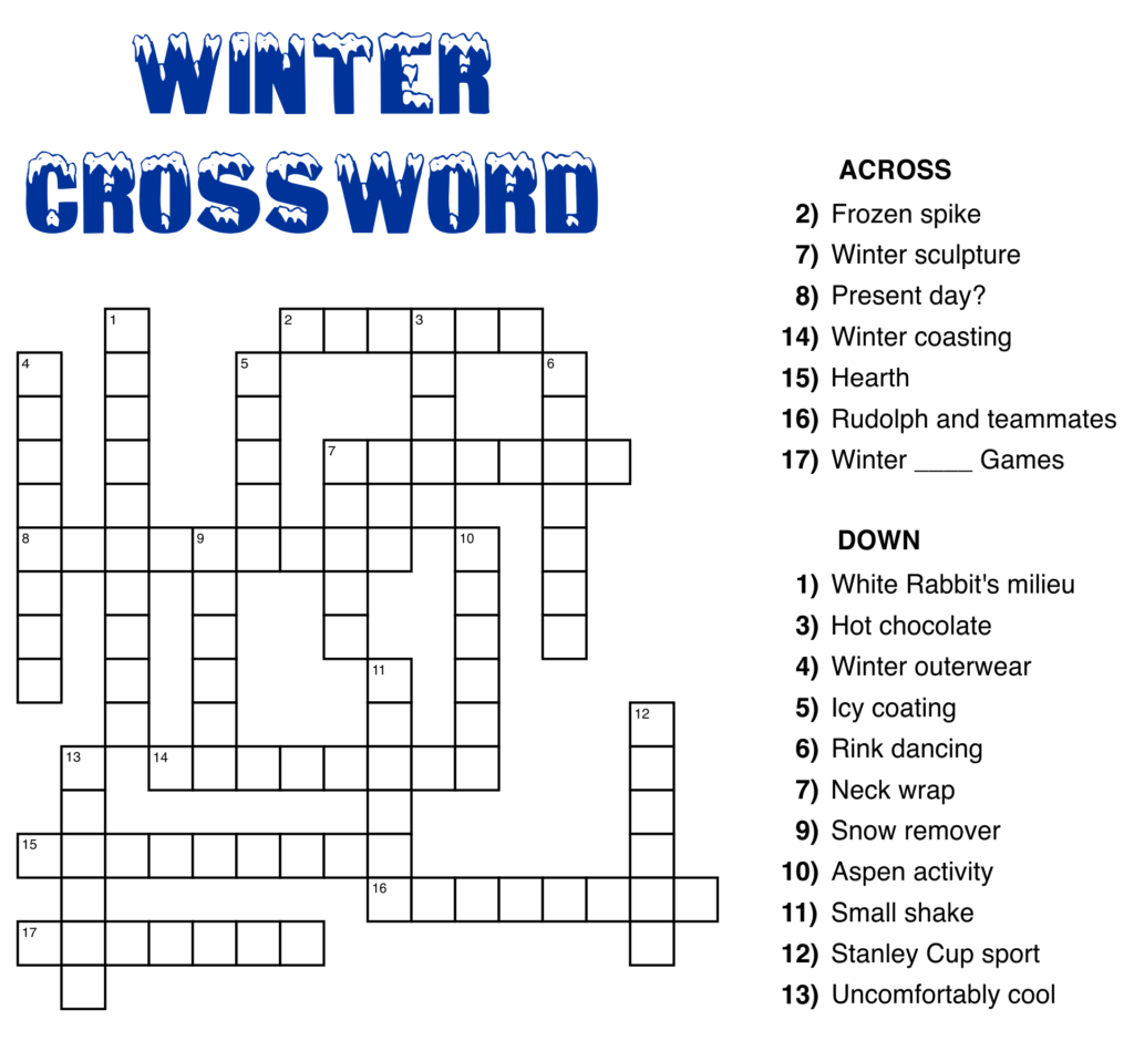 Easy Crossword Puzzles With Answers Printable