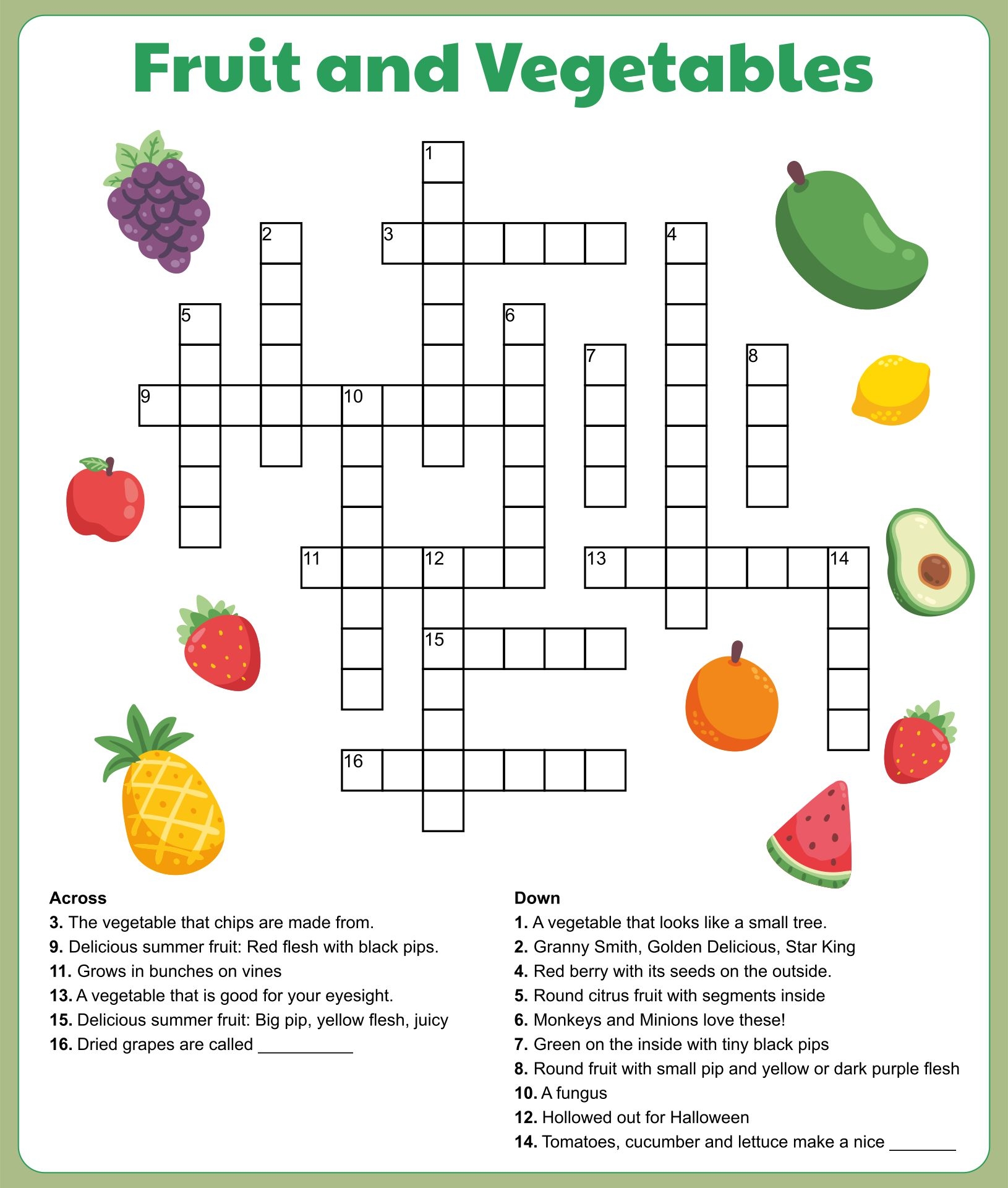 Easy Free Printable Crossword Puzzles