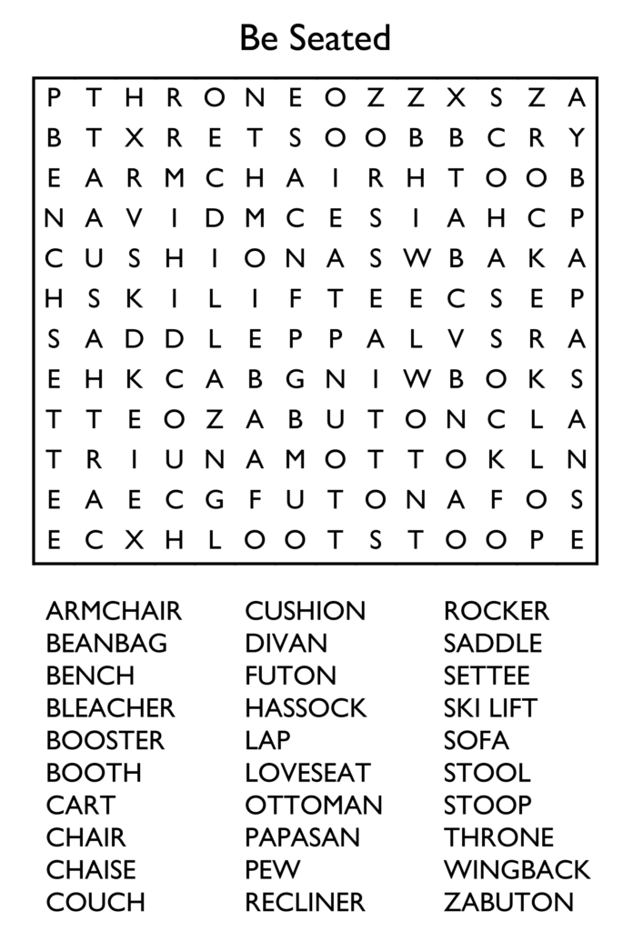 Easy Printable Word Search Puzzles For Adults