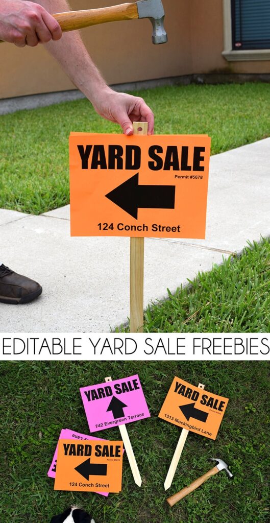 Editable Printable Yard Sale Signs