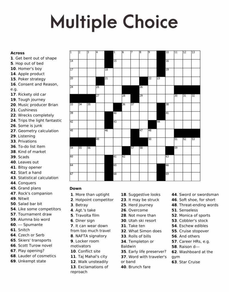 Entertainment Crossword Puzzles 10 Free PDF Printables Printablee