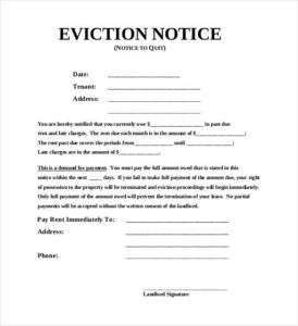 Printable Eviction Notice Free - Printable We Love Printables