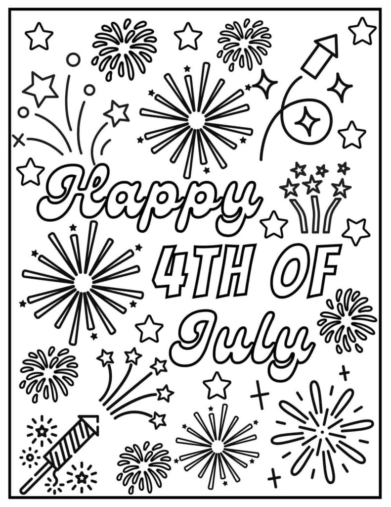 Fourth Of July Coloring Pages Fireworks Shows