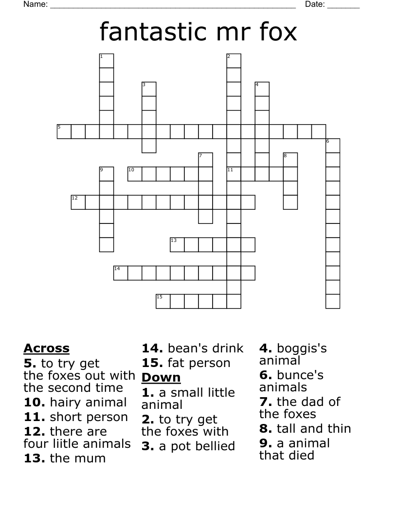 Fox Crossword Puzzle Today Printable