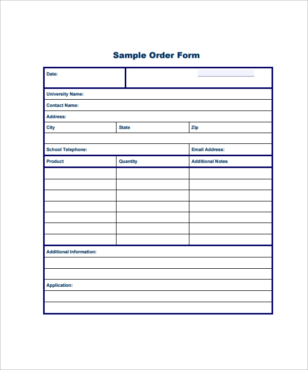 FREE 20 Order Form Templates In PDF MS Word Excel