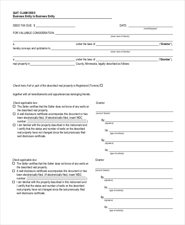 FREE 8 Sample Quick Claim Deed Forms In PDF MS Word