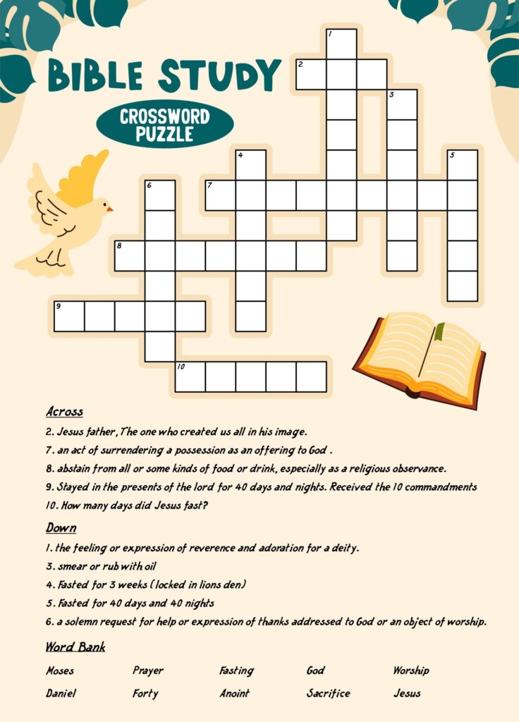 Free Bible Crossword Puzzles For Kids Free Printable Templates