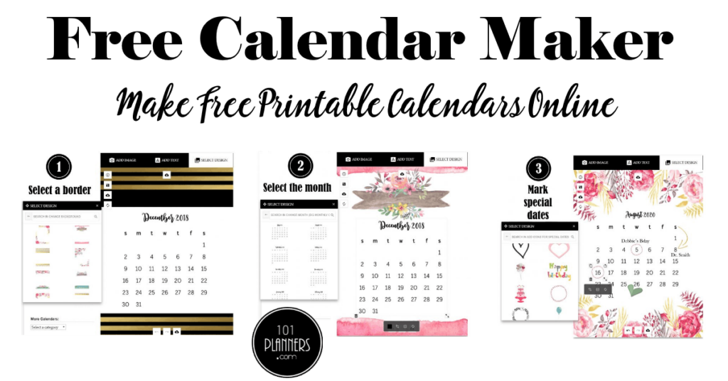 FREE Calendar Maker With 101 Custom Calendar Templates