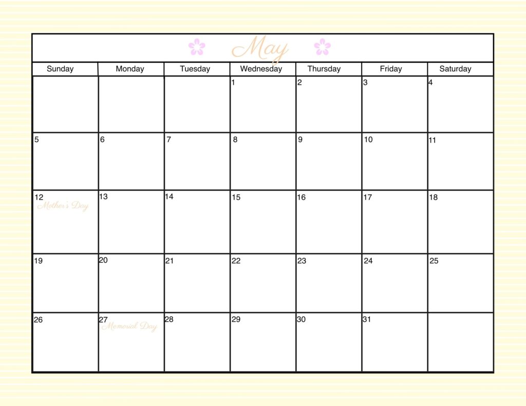 Free Calendars To Print Without Downloading Template Calendar Design