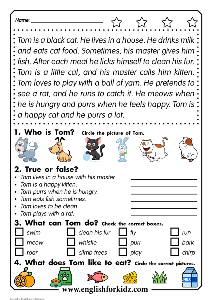 Free Comprehension Worksheets For Grade 2