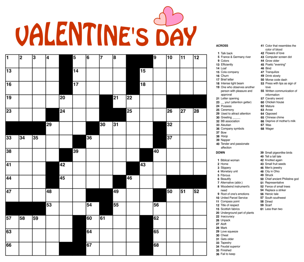 Free Daily Printable Crossword Puzzles 4 Printable Form Templates 