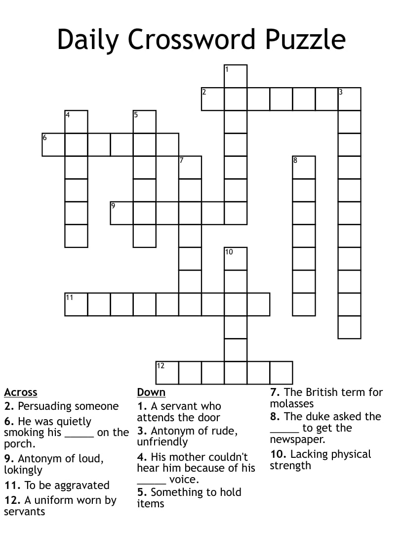 Free Daily Printable Crossword Puzzles Printable JD