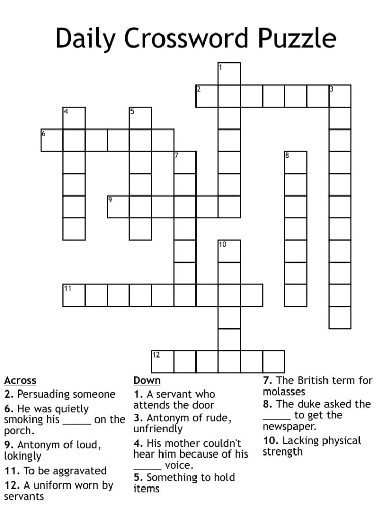 Free Daily Printable Crossword Puzzles Printable JD