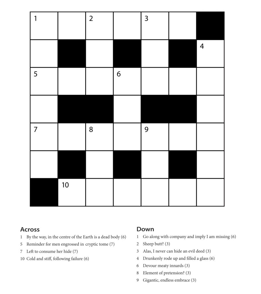 Free Easy Crossword Puzzles Printable