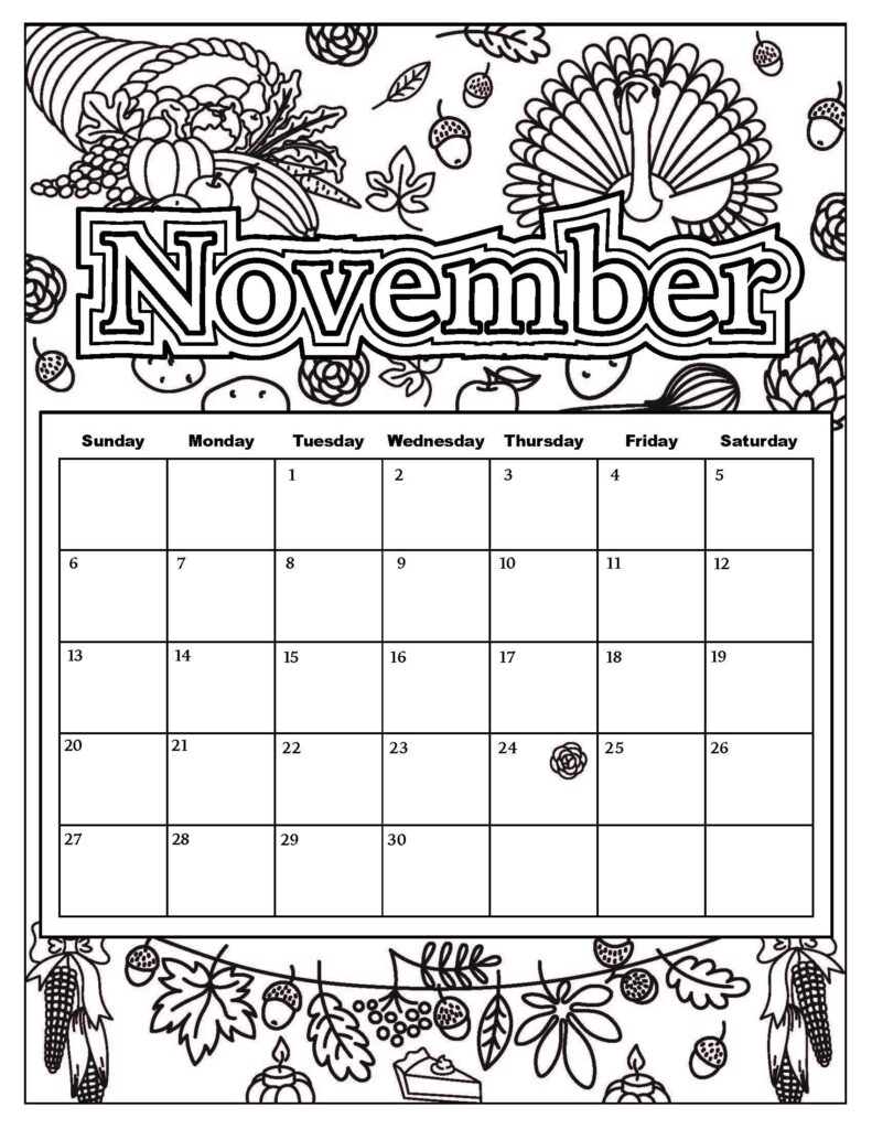 Free Large Printable Coloring Calendars