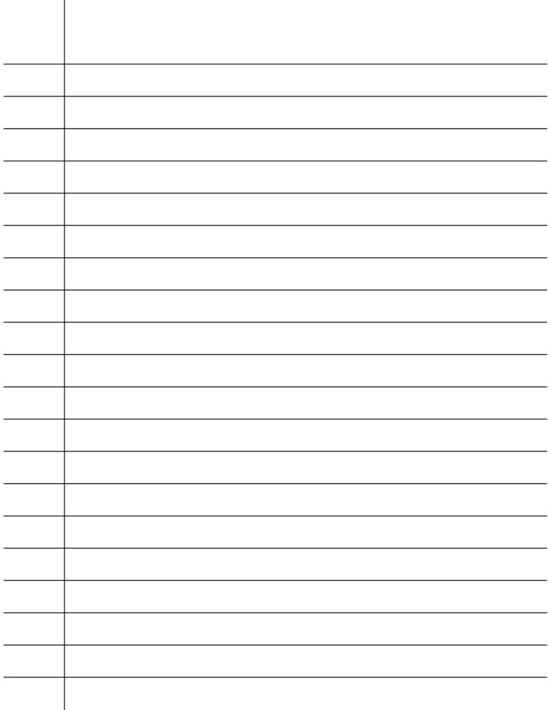 Free Lined Paper For Writing 101 Activity