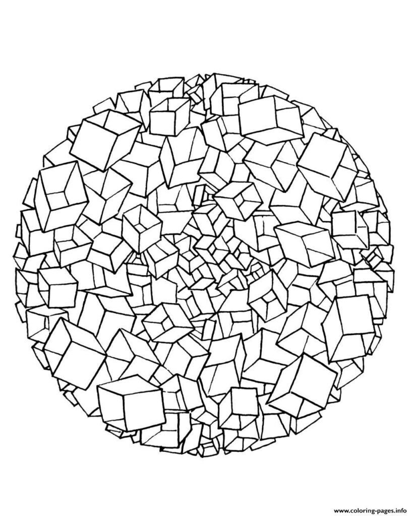 Free Mandala To Color Cubes 3d Coloring Page Printable