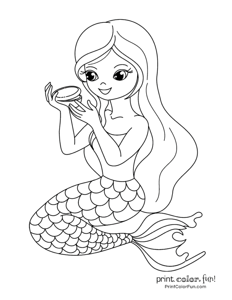 Free Mermaid Coloring Printables
