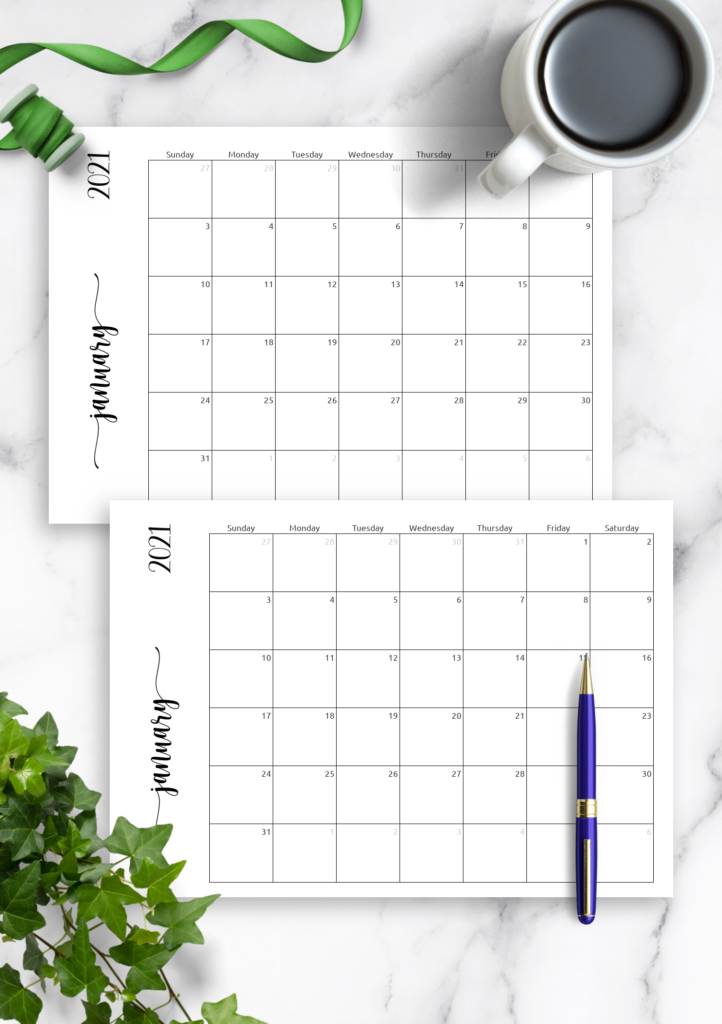 Free Monthly Printable Calendar