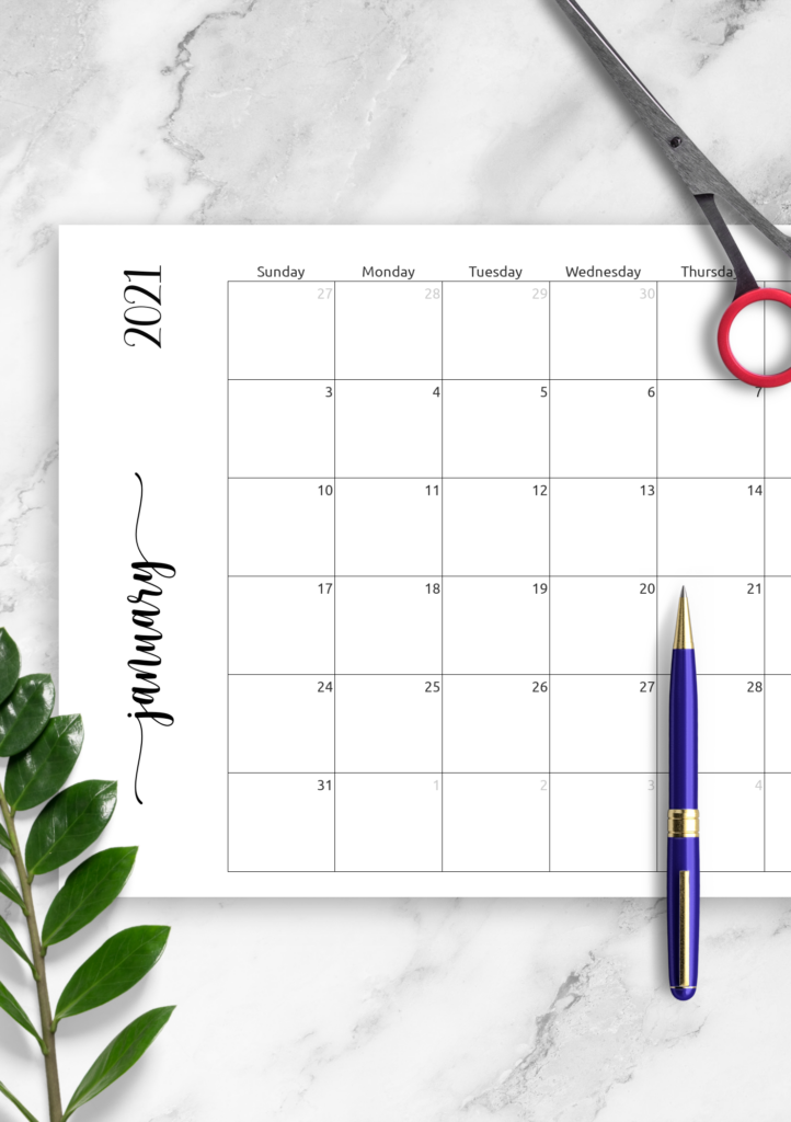 Free Monthly Printable Calendars