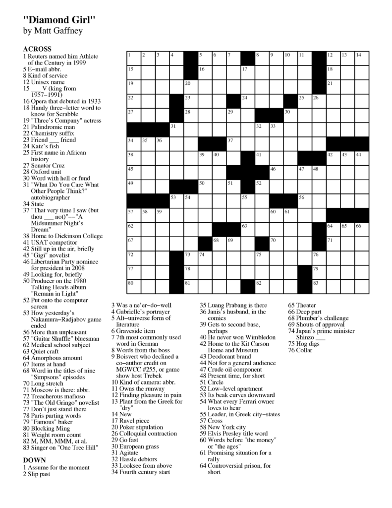 Free Online Crossword Puzzles With Themes