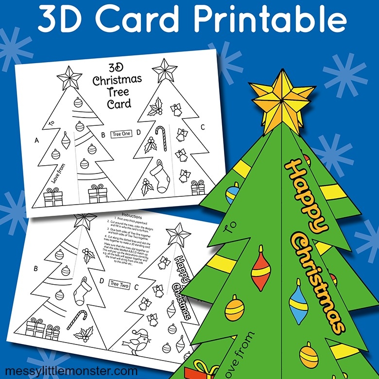 Free Printable 3d Christmas Tree Template