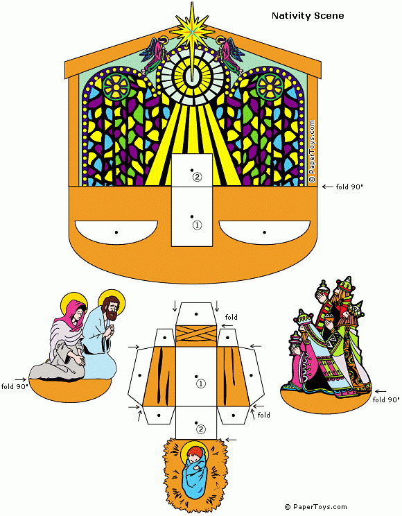 Free Printable 3D Nativity Scene